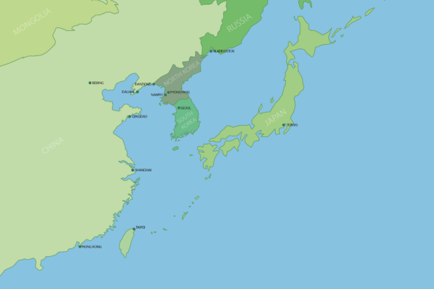 North Korea and surrounding region