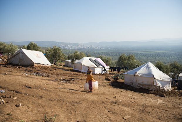 Refugees and landscape in Atmeh, Syria